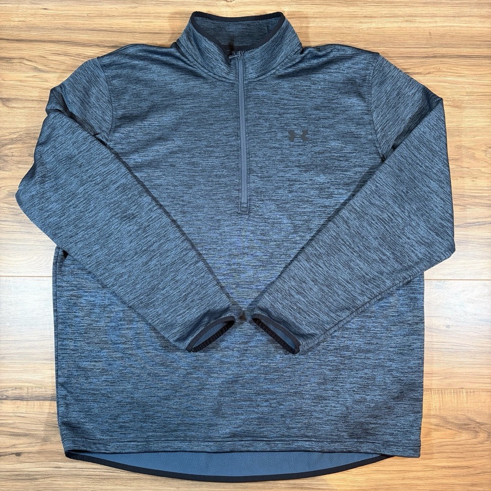 Under Armour Mens XXL |Blue| 1/4 Zip Loose ColdGear Fleece Pullover Sweatshirt